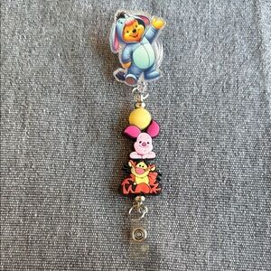 Pooh, Eeyore Piglet, and Tigger Handmade Badge Reel